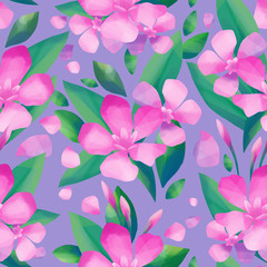 Pastel colored pattern of oleander flowers