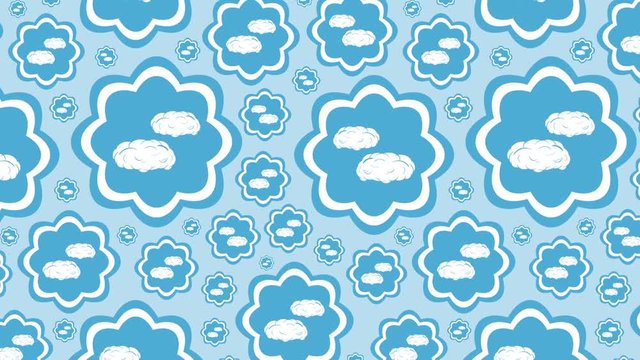 Icons of cloudlets on blue