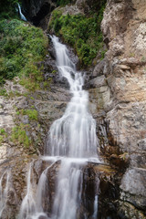 Fototapeta premium Small waterfall with plants and rocks in Rize, Turkey