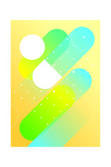 Blue and yellow template for poster. Minimal geometric background. Dynamic shapes composition.