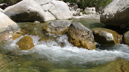 River among the rocks in a mountain canyon. Aslanbuchak. Turkey.
