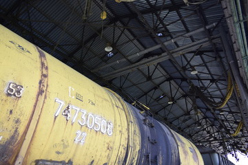 old yellow tank, depot