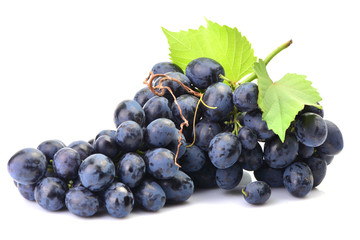 Bunch of grapes on a white background