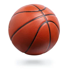 Abwaschbare Fototapete Ballsport Basketballball isoliert auf weiß