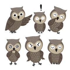 owl character collection design