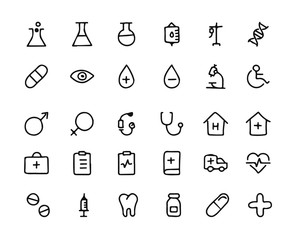 medical hand drawn icon set , designed for web and app