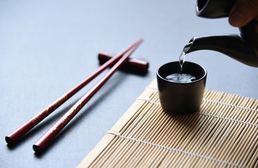 japanese sake oriental drink style on the table