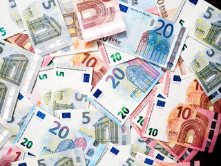 Background with money, Banknotes of the european union