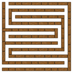 Wood square maze 10x10