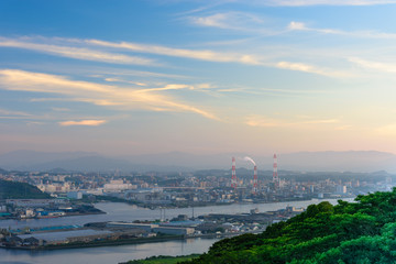 地方都市の夕暮