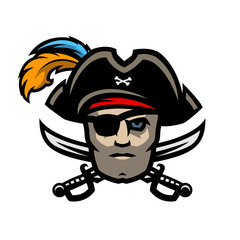 Captain of pirates and crossed sabers.