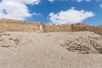 Ruins  of the fortress Avdat, located on the road of incense in the Judean desert in Israel. It is included in the UNESCO World Heritage List.