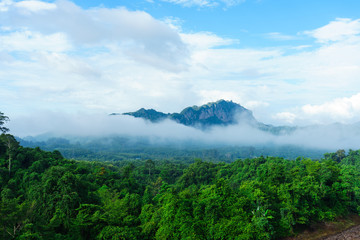 Ratchaprapha dam or Cheow Lan Dam is a beautiful view at Surat Thani, Thailand.