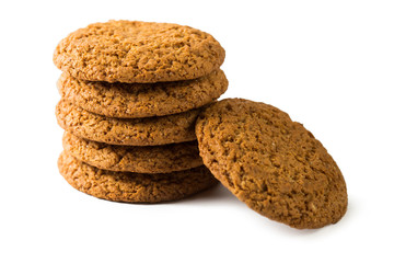 Oatmeal cookies, isolated on white background
