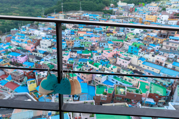 Fototapeta na wymiar Panorama view of Gamcheon Culture Village located in Busan city