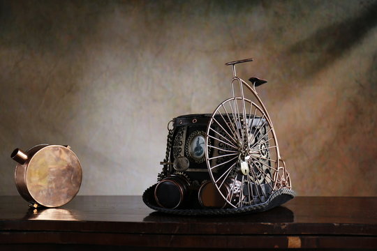 Steampunk cilindro del ciclista fine 800