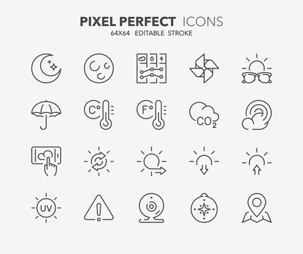 weather thin line icons 2