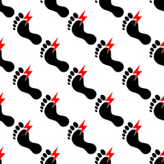 Human Feet Pain Seamless Pattern