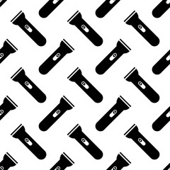 Flashlight, Flash Light Isolated Icon Seamless Pattern