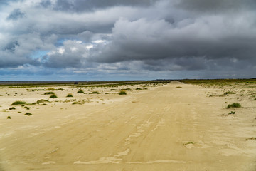 Storm on the horizon in Denmark on the island Fanoe