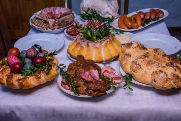 Ancient festive table for Easter