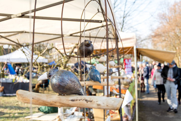Clay and straw decorations. Fair folk art. Poland Opole