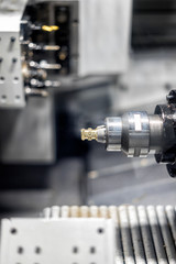 Steel metal automotive parts cutting machine process by CNC lathe in factory