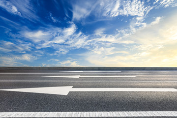Fototapeta premium Beautiful sky cloud and asphalt road landscape