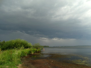 Thunderclouds over the lake