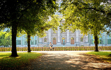 Munich - Bavarian State Chancellery, state agency of the German Free State of Bavaria, summer view...