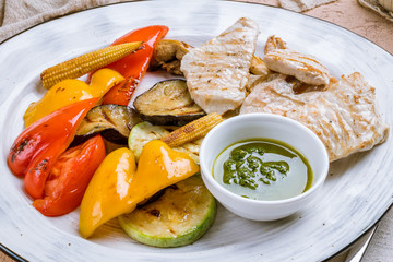 Roast Turkey with grilled vegetables