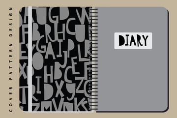 Notebook and diary cover design for print with pattern included.