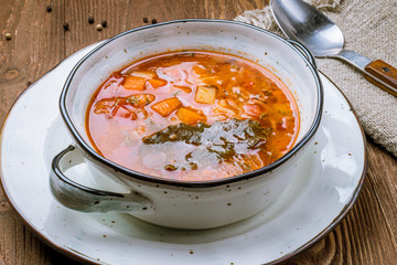 soup kharcho on bowl
