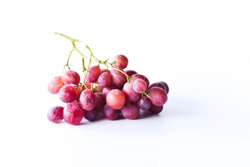 red grapes isolated on white background. selective focus.