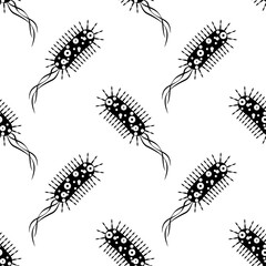 Bacteria Icon, Bacteria Seamless Pattern