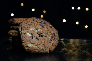 cookies with dark background