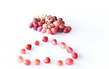 red grapes isolated on white background. selective focus.