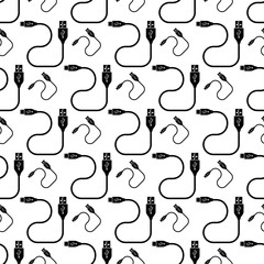 Micro Usb Cable, Usb Cable Seamless Pattern