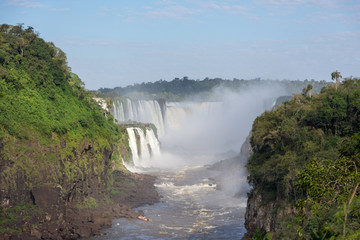 Puerto Iguazu, Misiones. July 2018. Iguaçu Falls on the Argentine side