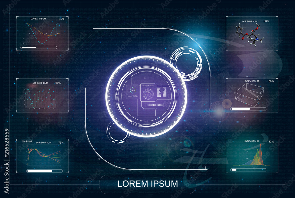 Aufkleber hud game. infographic for web design. vector background abstract technology communication concept. f