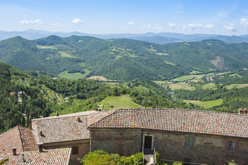 Naklejka premium Panorama da Monte Santa Maria Tiberina (PG)