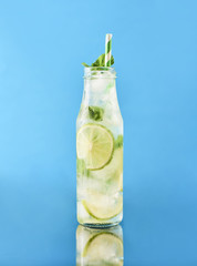 Delicious mojito with lime and mint