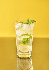 Delicious mojito with lime and mint