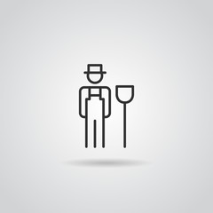 Farmer Vector Line Icon