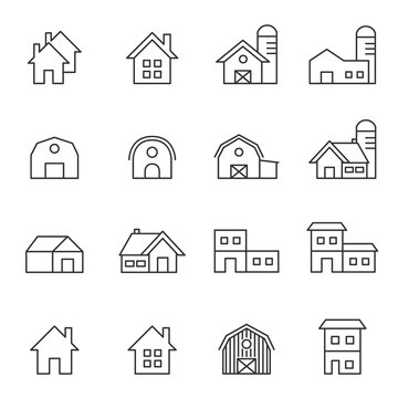 house line icon set vector illustration