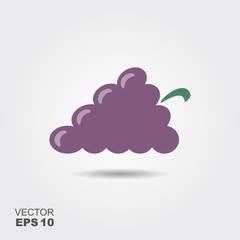 Illustration bunch of grapes. Flat icon with shadow