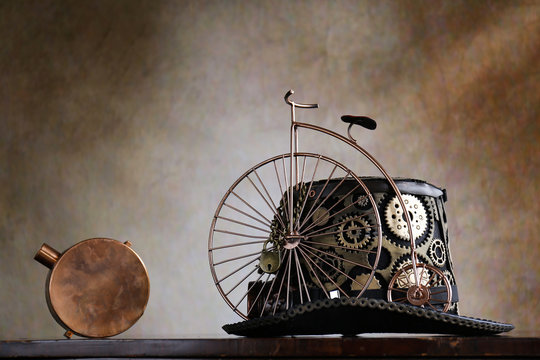 Steampunk cilindro del ciclista fine 800