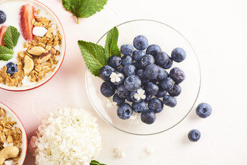 Homemade Greek yogurt or sour cream in a red bowl