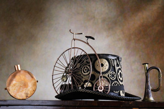 Steampunk cilindro del ciclista fine 800