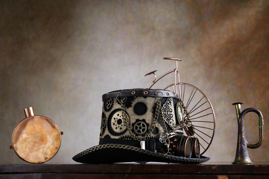 Steampunk cilindro del ciclista fine 800